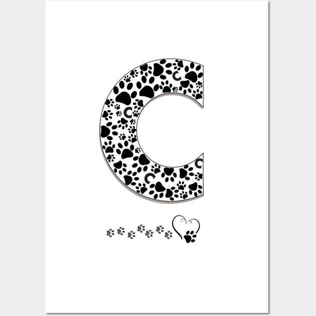 Made of paw print C letter Wall Art by GULSENGUNEL